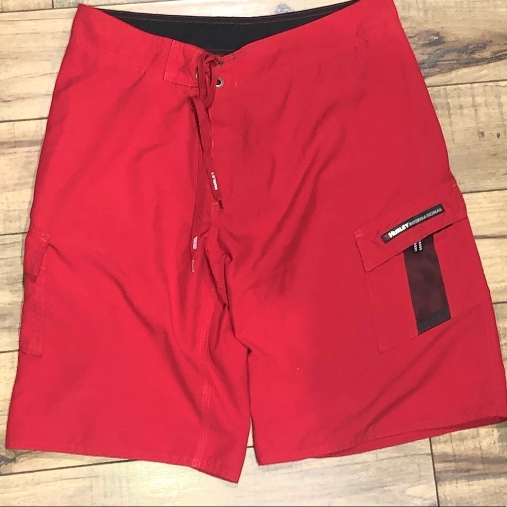 Hurley Red Vintage Board Shorts Size 32